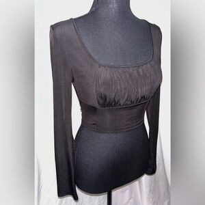 Shein Long Sleeve Runched Bust Top